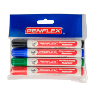 Penflex PM15 permanent Markers Wallet of 4 Bullet Tip