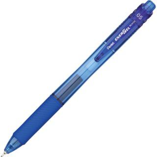 Pentel BLN105 Energel X Needle Tip Roller Ball 0.5mm Rubber Grip Retractable Blue