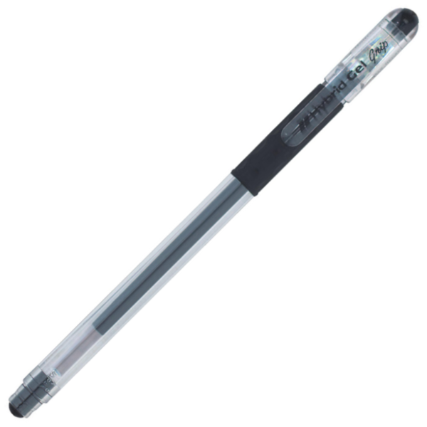 Pentel K118 Hybrid Grip Gel Ink Roller Medium 0.8mm Crystal Body with Rubber Grip Black