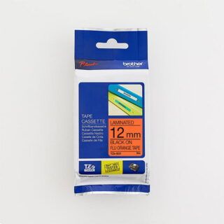 TZe B31 Black on Flu Orange Tape 12mm web
