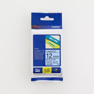 TZe MQ531 Black on Pastel Blue Tape 12mm web