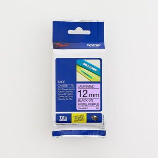 TZe MQF31 Black on Pastel Purple Tape 12mm web