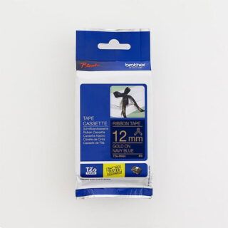 TZe RN34 Gold on Navy Blue Ribbon Tape 12mm web