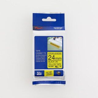 TZe S651 Black on Yellow Strong Adhesive Tape 24mm web
